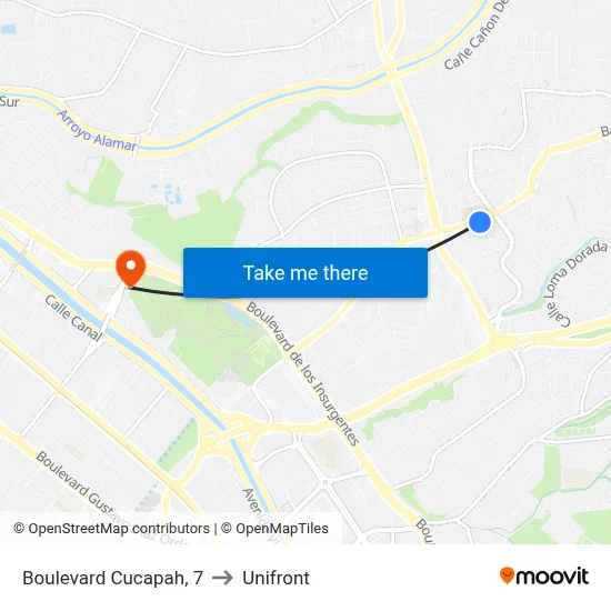 Boulevard Cucapah, 7 to Unifront map