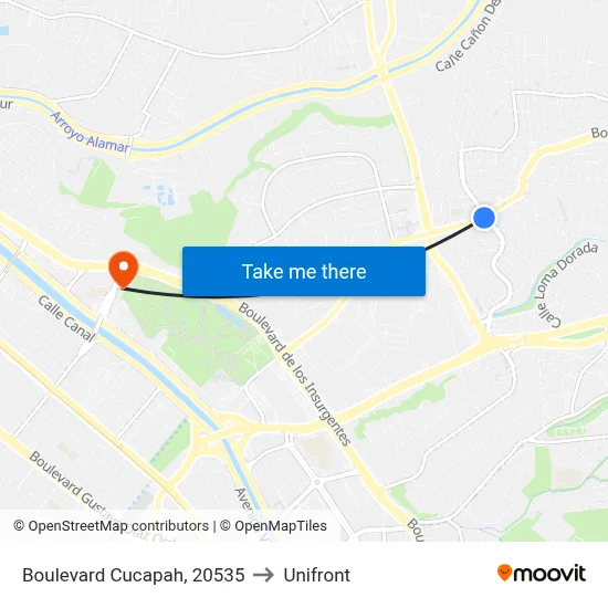 Boulevard Cucapah, 20535 to Unifront map