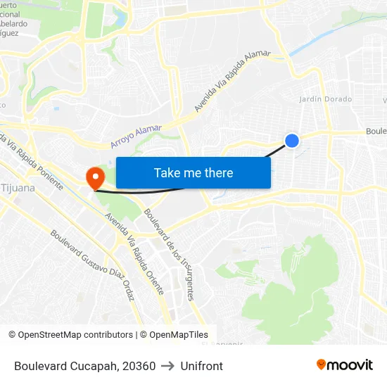 Boulevard Cucapah, 20360 to Unifront map