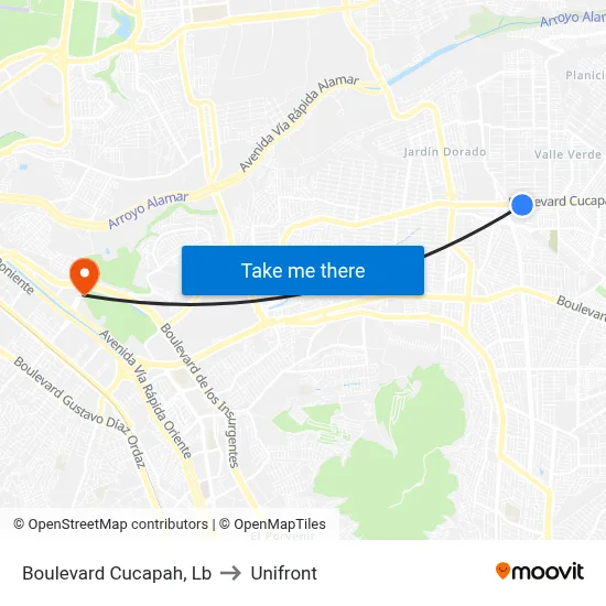 Boulevard Cucapah, Lb to Unifront map