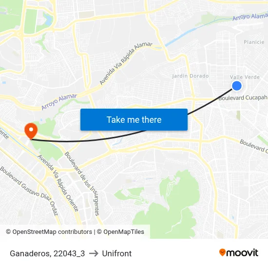 Ganaderos, 22043_3 to Unifront map