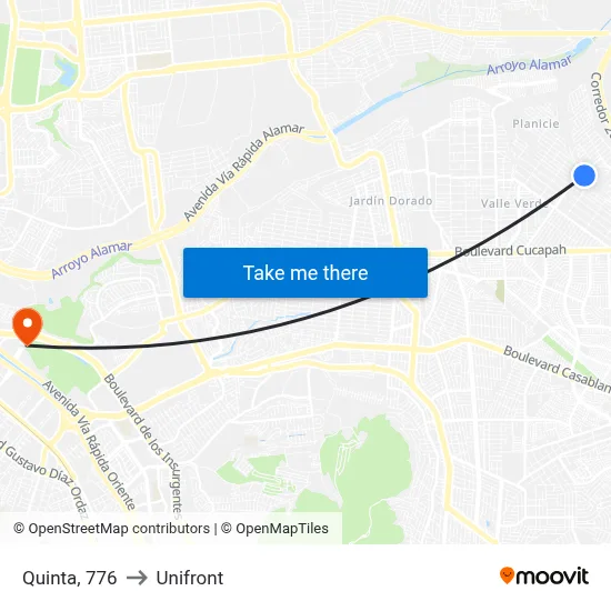 Quinta, 776 to Unifront map