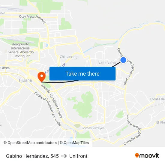 Gabino Hernández, 545 to Unifront map