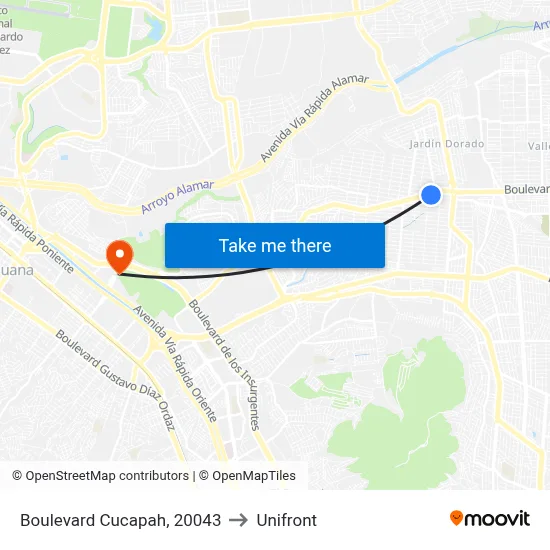 Boulevard Cucapah, 20043 to Unifront map