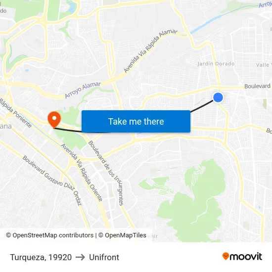 Turqueza, 19920 to Unifront map