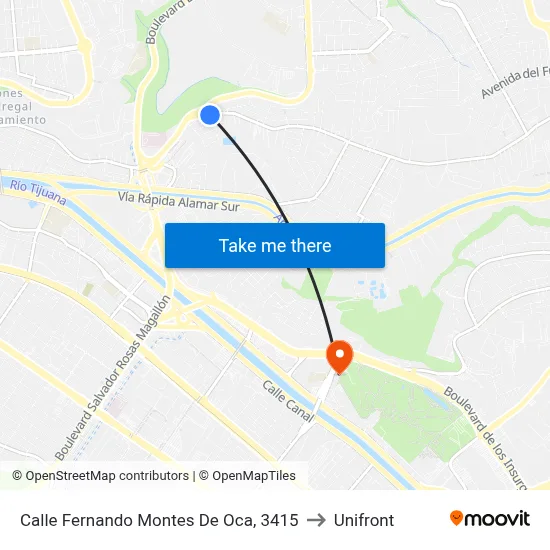 Calle Fernando Montes De Oca, 3415 to Unifront map