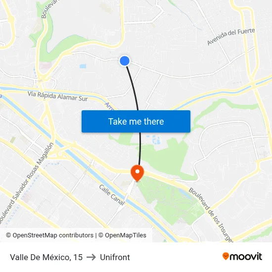 Valle De México, 15 to Unifront map