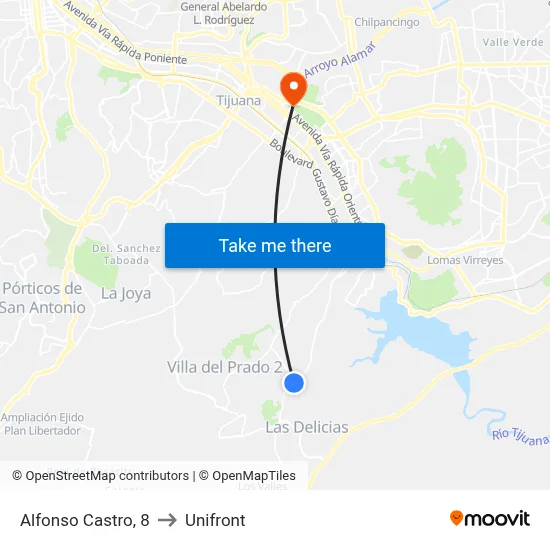 Alfonso Castro, 8 to Unifront map