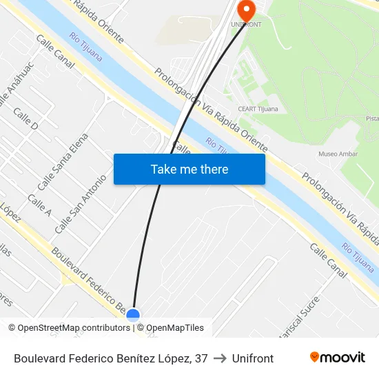 Boulevard Federico Benítez López, 37 to Unifront map