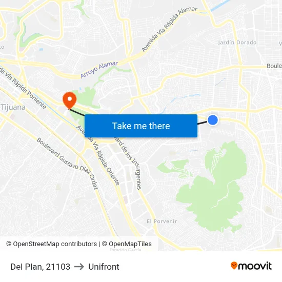 Del Plan, 21103 to Unifront map