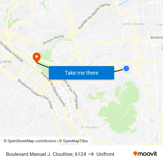 Boulevard Manuel J. Clouthier, 6124 to Unifront map