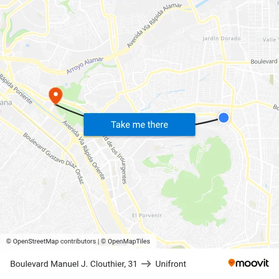 Boulevard Manuel J. Clouthier, 31 to Unifront map