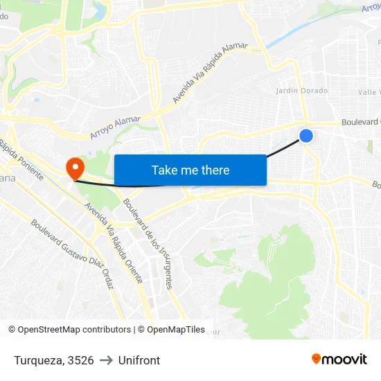 Turqueza, 3526 to Unifront map