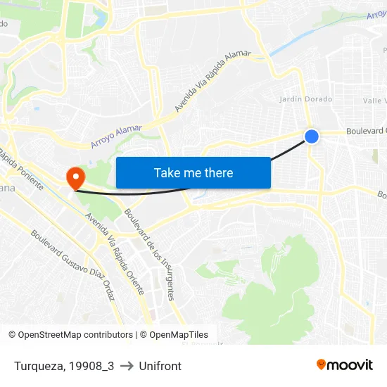 Turqueza, 19908_3 to Unifront map