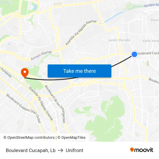 Boulevard Cucapah, Lb to Unifront map