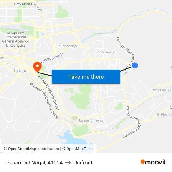 Paseo Del Nogal, 41014 to Unifront map