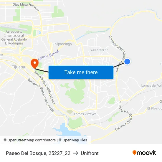 Paseo Del Bosque, 25227_22 to Unifront map