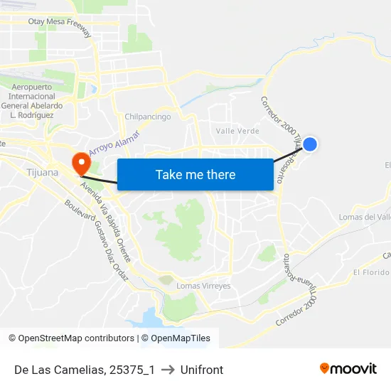 De Las Camelias, 25375_1 to Unifront map