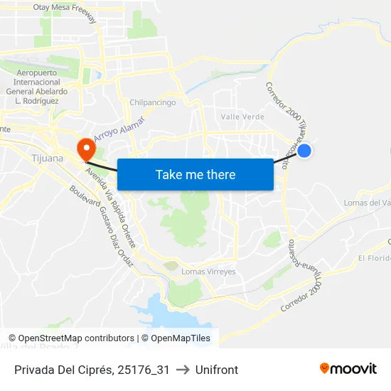Privada Del Ciprés, 25176_31 to Unifront map