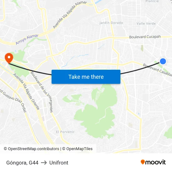 Góngora, G44 to Unifront map