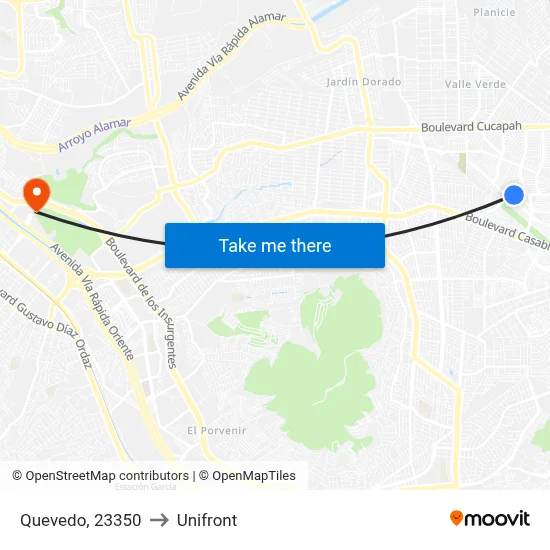 Quevedo, 23350 to Unifront map