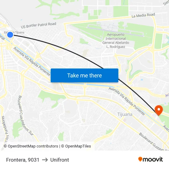 Frontera, 9031 to Unifront map