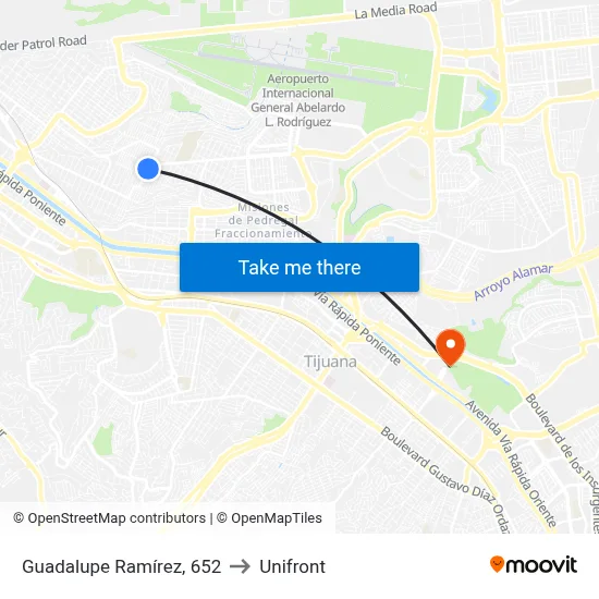 Guadalupe Ramírez, 652 to Unifront map