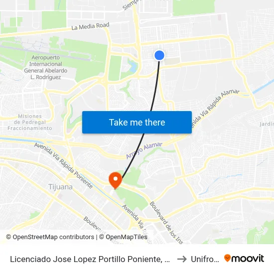 Licenciado Jose Lopez Portillo Poniente, 219 to Unifront map