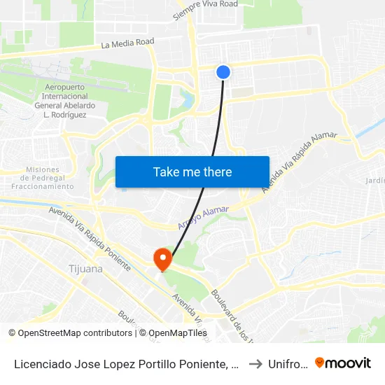 Licenciado Jose Lopez Portillo Poniente, 173 to Unifront map