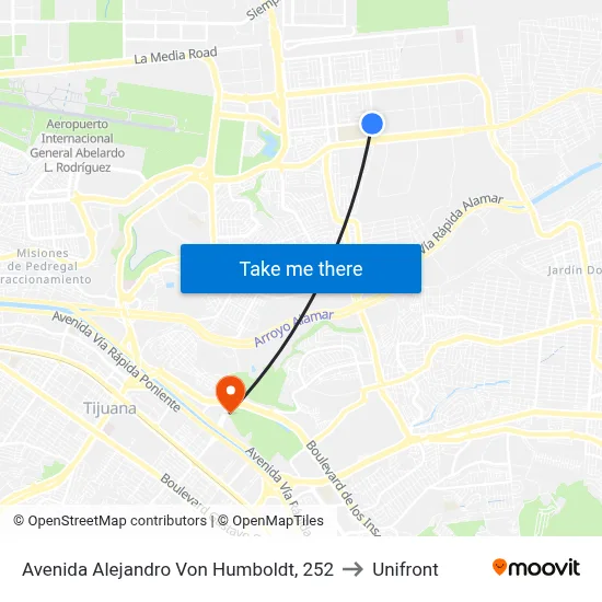Avenida Alejandro Von Humboldt, 252 to Unifront map