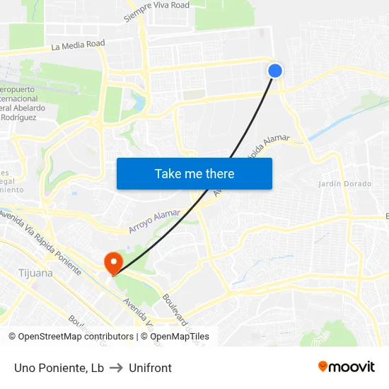Uno Poniente, Lb to Unifront map