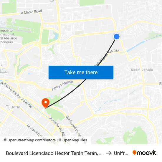 Boulevard Licenciado Héctor Terán Terán, 19986 to Unifront map