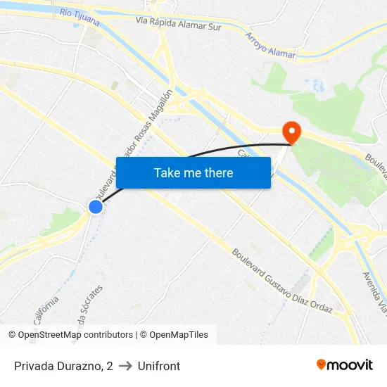 Privada Durazno, 2 to Unifront map