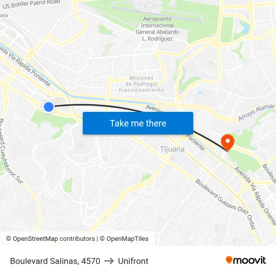 Boulevard Salinas, 4570 to Unifront map