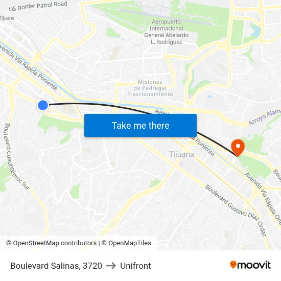 Boulevard Salinas, 3720 to Unifront map
