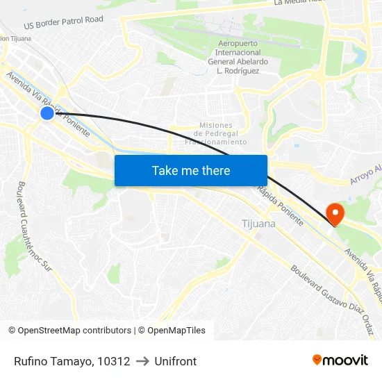 Rufino Tamayo, 10312 to Unifront map