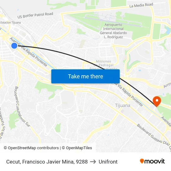 Cecut, Francisco Javier Mina, 9288 to Unifront map