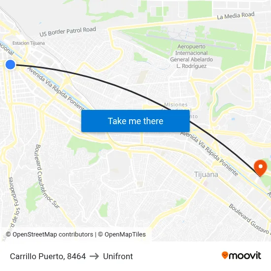 Carrillo Puerto, 8464 to Unifront map