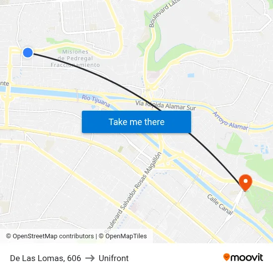 De Las Lomas, 606 to Unifront map