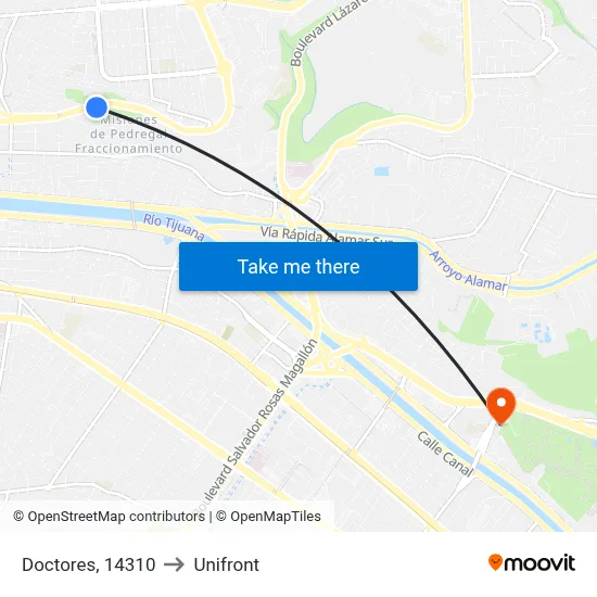Doctores, 14310 to Unifront map