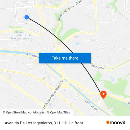 Avenida De Los Ingenieros, 311 to Unifront map