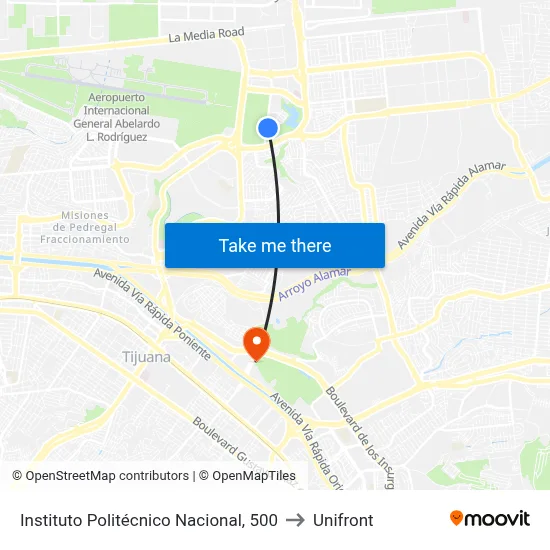 Instituto Politécnico Nacional, 500 to Unifront map