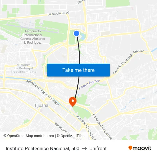 Instituto Politécnico Nacional, 500 to Unifront map