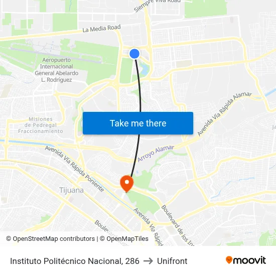 Instituto Politécnico Nacional, 286 to Unifront map