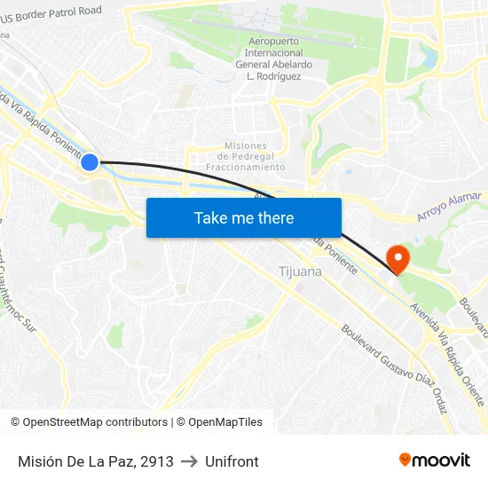 Misión De La Paz, 2913 to Unifront map