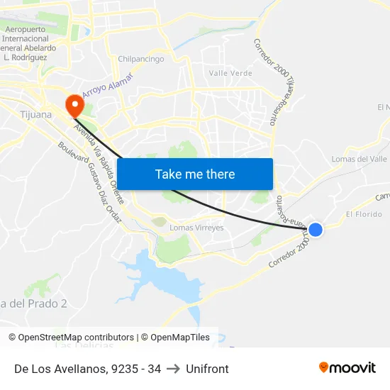 De Los Avellanos, 9235 - 34 to Unifront map