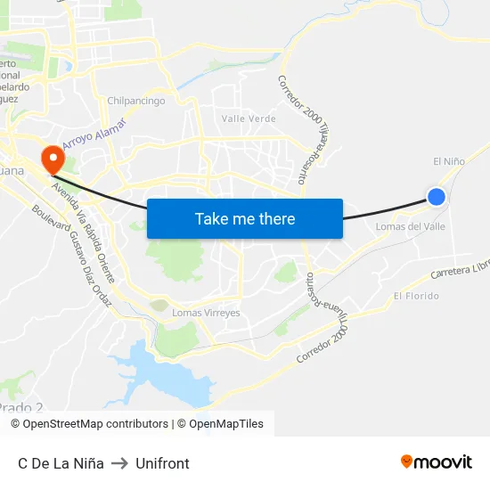 C De La Niña to Unifront map