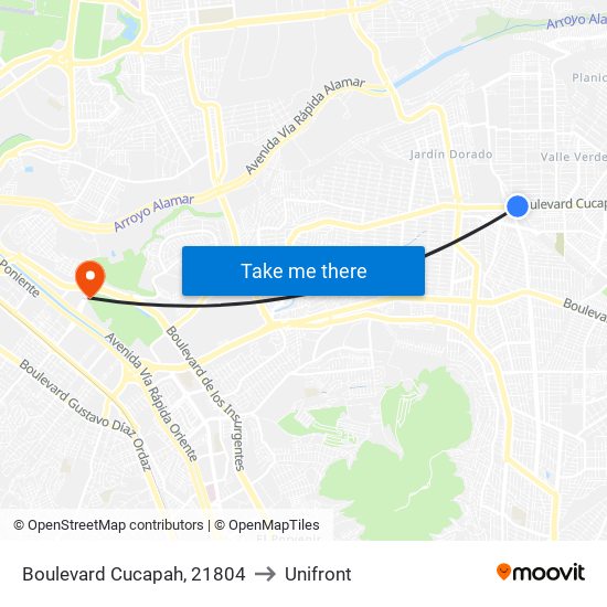 Boulevard Cucapah, 21804 to Unifront map