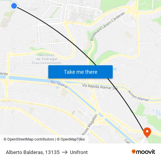 Alberto Balderas, 13135 to Unifront map