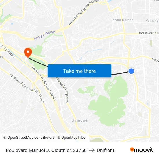 Boulevard Manuel J. Clouthier, 23750 to Unifront map